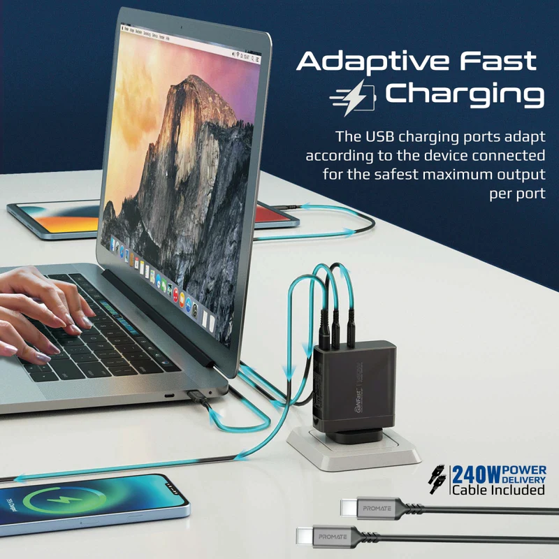 Promate GanCharge 3.1 PD 140W USB-C Fast Charger Promate GanCharge 3.1 PD 140W USB-C Fast Charger